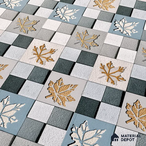 Elevation Wall Tile TL 00068 A Azul Blue 2 ft x 1 ft Punch Matte Finish Vitrified Tile - 9 mm | Ideal For Modern Facades, Outdoor Cladding, Feature Wall | Please Expect a Slight Variation of Pattern