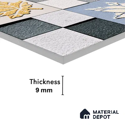 Elevation Wall Tile TL 00068 A Azul Blue 2 ft x 1 ft Punch Matte Finish Vitrified Tile - 9 mm | Ideal For Modern Facades, Outdoor Cladding, Feature Wall | Please Expect a Slight Variation of Pattern
