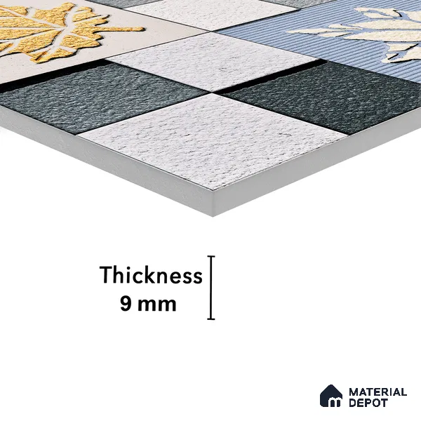 Elevation Wall Tile TL 00068 A Azul Blue 2 ft x 1 ft Punch Matte Finish Vitrified Tile - 9 mm | Ideal For Modern Facades, Outdoor Cladding, Feature Wall | Please Expect a Slight Variation of Pattern