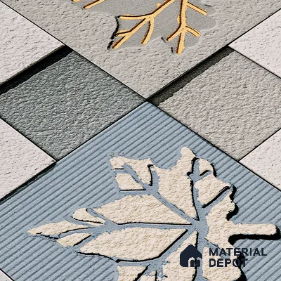Elevation Wall Tile TL 00068 A Azul Blue 2 ft x 1 ft Punch Matte Finish Vitrified Tile - 9 mm | Ideal For Modern Facades, Outdoor Cladding, Feature Wall | Please Expect a Slight Variation of Pattern