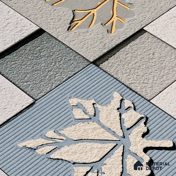 Elevation Wall Tile TL 00068 A Azul Blue 2 ft x 1 ft Punch Matte Finish Vitrified Tile - 9 mm | Ideal For Modern Facades, Outdoor Cladding, Feature Wall | Please Expect a Slight Variation of Pattern