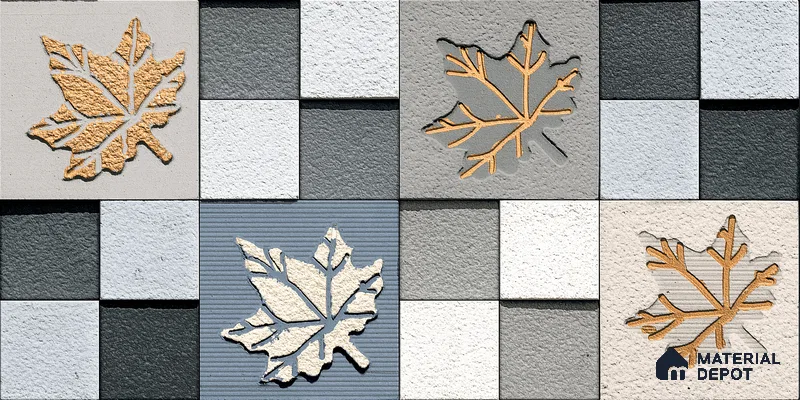 Elevation Wall Tile TL 00068 A Azul Blue 2 ft x 1 ft Punch Matte Finish Vitrified Tile - 9 mm | Ideal For Modern Facades, Outdoor Cladding, Feature Wall | Please Expect a Slight Variation of Pattern