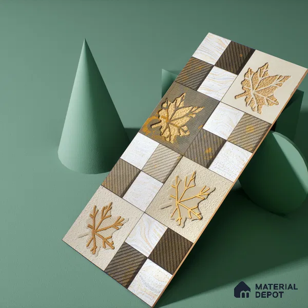 Elevation Wall Tile TL 00068 B Cocoa Brown 2 ft x 1 ft Punch Matte Finish Vitrified Tile - 9 mm | Ideal For Modern Facades, Outdoor Cladding, Feature Wall | Please Expect a Slight Variation of Pattern (Sample)