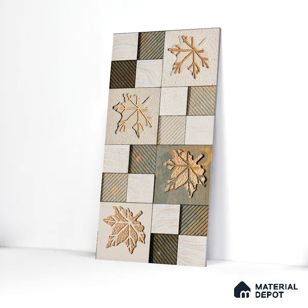 Elevation Wall Tile TL 00068 B Cocoa Brown 2 ft x 1 ft Punch Matte Finish Vitrified Tile - 9 mm | Ideal For Modern Facades, Outdoor Cladding, Feature Wall | Please Expect a Slight Variation of Pattern (Sample)