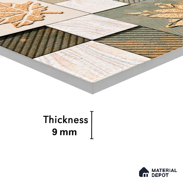 Elevation Wall Tile TL 00068 B Cocoa Brown 2 ft x 1 ft Punch Matte Finish Vitrified Tile - 9 mm | Ideal For Modern Facades, Outdoor Cladding, Feature Wall | Please Expect a Slight Variation of Pattern (Sample)