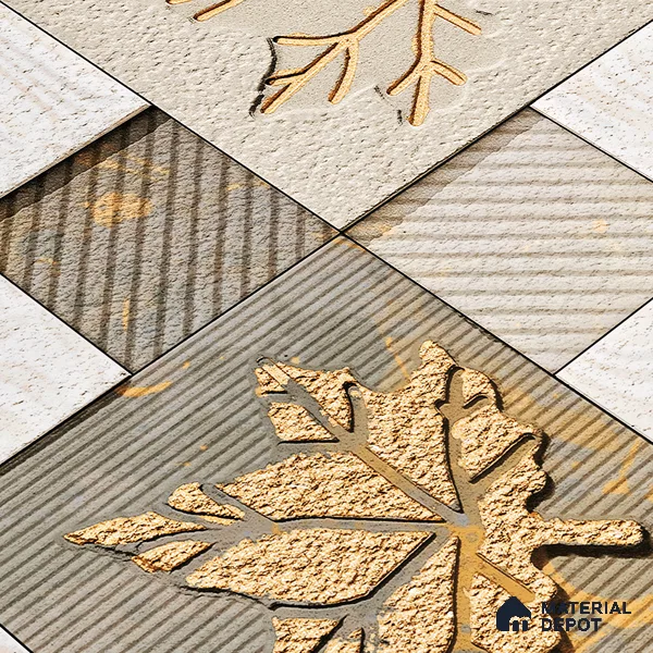 Elevation Wall Tile TL 00068 B Cocoa Brown 2 ft x 1 ft Punch Matte Finish Vitrified Tile - 9 mm | Ideal For Modern Facades, Outdoor Cladding, Feature Wall | Please Expect a Slight Variation of Pattern (Sample)