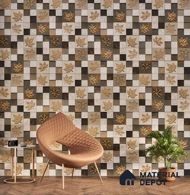 Elevation Wall Tile TL 00068 B Cocoa Brown 2 ft x 1 ft Punch Matte Finish Vitrified Tile - 9 mm | Ideal For Modern Facades, Outdoor Cladding, Feature Wall | Please Expect a Slight Variation of Pattern (Sample)