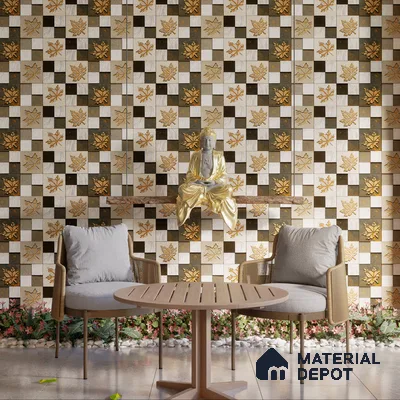 Elevation Wall Tile TL 00068 B Cocoa Brown 2 ft x 1 ft Punch Matte Finish Vitrified Tile - 9 mm | Ideal For Modern Facades, Outdoor Cladding, Feature Wall | Please Expect a Slight Variation of Pattern (Sample)