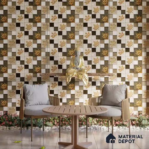 Elevation Wall Tile TL 00068 B Cocoa Brown 2 ft x 1 ft Punch Matte Finish Vitrified Tile - 9 mm | Ideal For Modern Facades, Outdoor Cladding, Feature Wall | Please Expect a Slight Variation of Pattern