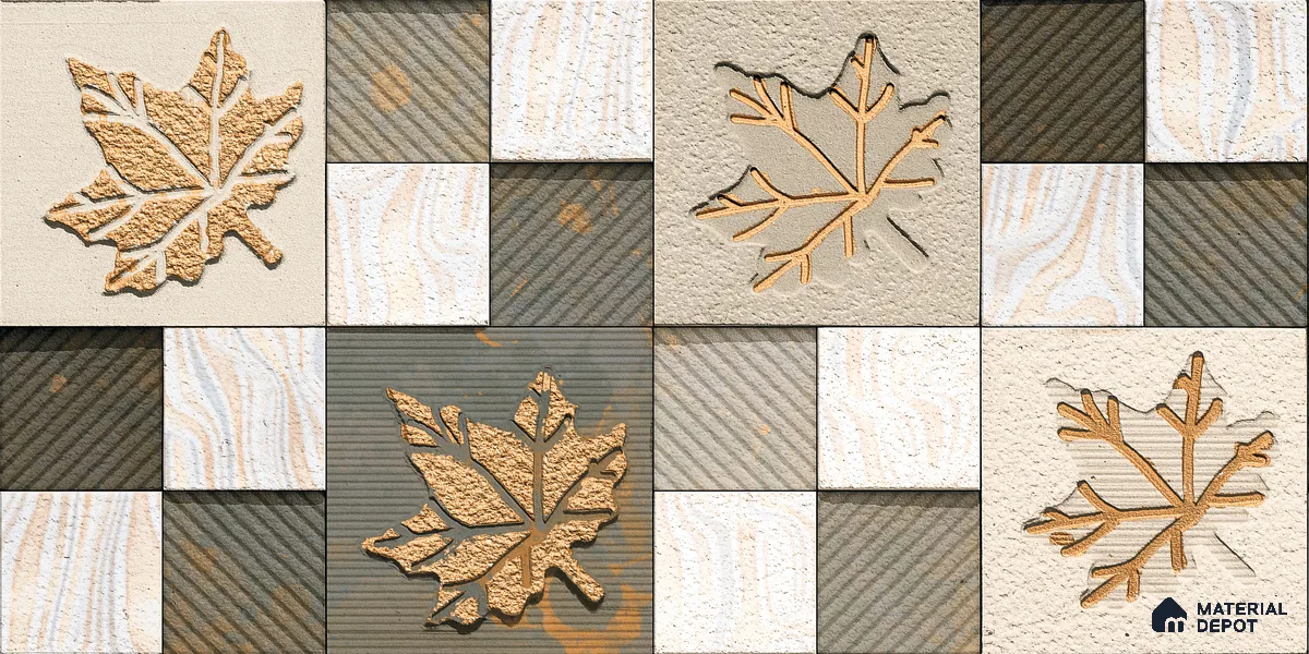 Elevation Wall Tile TL 00068 B Cocoa Brown 2 ft x 1 ft Punch Matte Finish Vitrified Tile - 9 mm | Ideal For Modern Facades, Outdoor Cladding, Feature Wall | Please Expect a Slight Variation of Pattern (Sample)