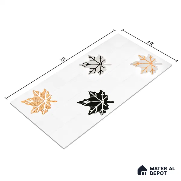 Elevation Wall Tile TL 00068 C Ice White 2 ft x 1 ft Punch Matte Finish Vitrified Tile - 9 mm | Ideal For Modern Facades, Outdoor Cladding, Feature Wall | Please Expect a Slight Variation of Pattern