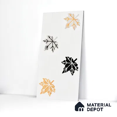 Elevation Wall Tile TL 00068 C Ice White 2 ft x 1 ft Punch Matte Finish Vitrified Tile - 9 mm | Ideal For Modern Facades, Outdoor Cladding, Feature Wall | Please Expect a Slight Variation of Pattern