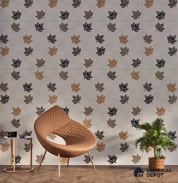 Elevation Wall Tile TL 00068 C Ice White 2 ft x 1 ft Punch Matte Finish Vitrified Tile - 9 mm | Ideal For Modern Facades, Outdoor Cladding, Feature Wall | Please Expect a Slight Variation of Pattern