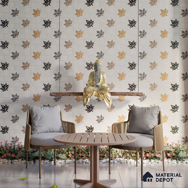 Elevation Wall Tile TL 00068 C Ice White 2 ft x 1 ft Punch Matte Finish Vitrified Tile - 9 mm | Ideal For Modern Facades, Outdoor Cladding, Feature Wall | Please Expect a Slight Variation of Pattern