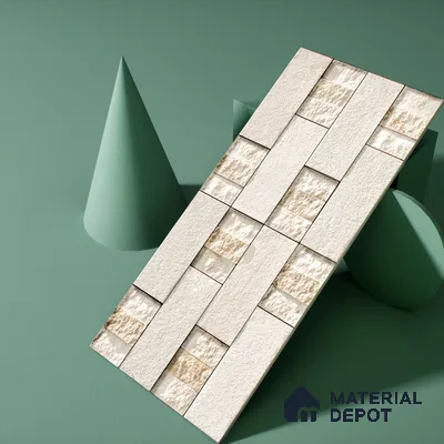 Elevation Wall Tile TL 00072 A Beige 2 ft x 1 ft Punch Matte Finish Vitrified Tile - 9 mm | Ideal For Modern Facades, Outdoor Cladding, Feature Wall (Sample)