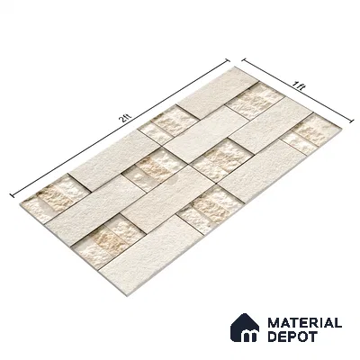Elevation Wall Tile TL 00072 A Beige 2 ft x 1 ft Punch Matte Finish Vitrified Tile - 9 mm | Ideal For Modern Facades, Outdoor Cladding, Feature Wall (Sample)
