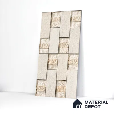 Elevation Wall Tile TL 00072 A Beige 2 ft x 1 ft Punch Matte Finish Vitrified Tile - 9 mm | Ideal For Modern Facades, Outdoor Cladding, Feature Wall (Sample)