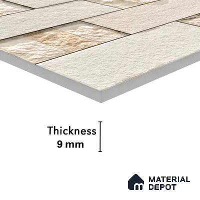 Elevation Wall Tile TL 00072 A Beige 2 ft x 1 ft Punch Matte Finish Vitrified Tile - 9 mm | Ideal For Modern Facades, Outdoor Cladding, Feature Wall (Sample)