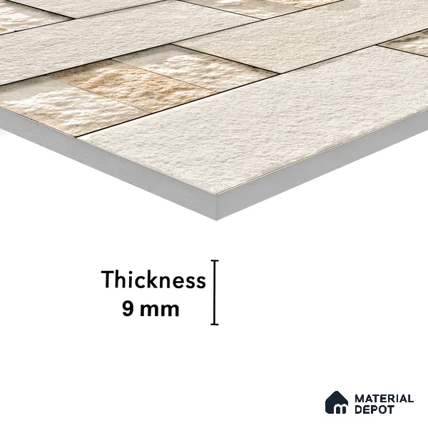 Elevation Wall Tile TL 00072 A Beige 2 ft x 1 ft Punch Matte Finish Vitrified Tile - 9 mm | Ideal For Modern Facades, Outdoor Cladding, Feature Wall (Sample)