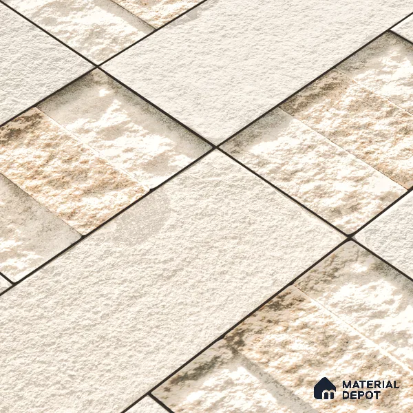 Elevation Wall Tile TL 00072 A Beige 2 ft x 1 ft Punch Matte Finish Vitrified Tile - 9 mm | Ideal For Modern Facades, Outdoor Cladding, Feature Wall (Sample)