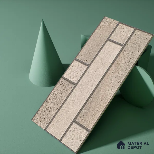 Elevation Wall Tile TL 00069 A Beige Buff 2 ft x 1 ft Punch Matte Finish Vitrified Tile - 9 mm | Ideal For Modern Facades, Outdoor Cladding, Feature Wall (Sample)