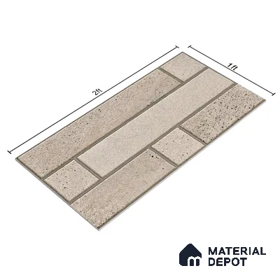 Elevation Wall Tile TL 00069 A Beige Buff 2 ft x 1 ft Punch Matte Finish Vitrified Tile - 9 mm | Ideal For Modern Facades, Outdoor Cladding, Feature Wall (Sample)
