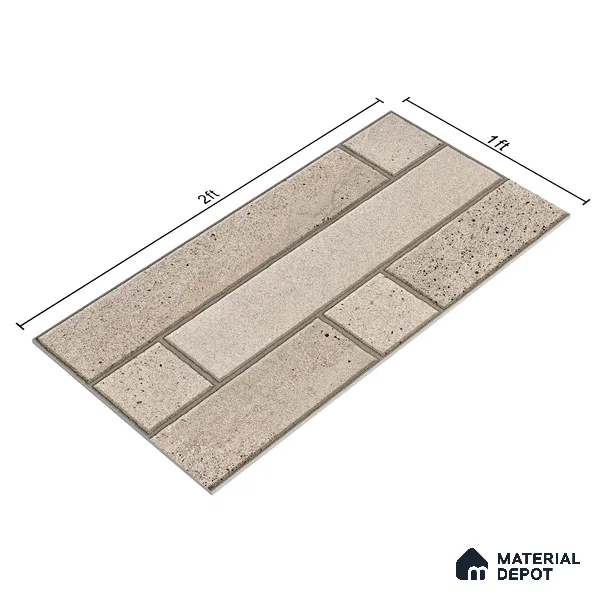 Elevation Wall Tile TL 00069 A Beige Buff 2 ft x 1 ft Punch Matte Finish Vitrified Tile - 9 mm | Ideal For Modern Facades, Outdoor Cladding, Feature Wall (Sample)