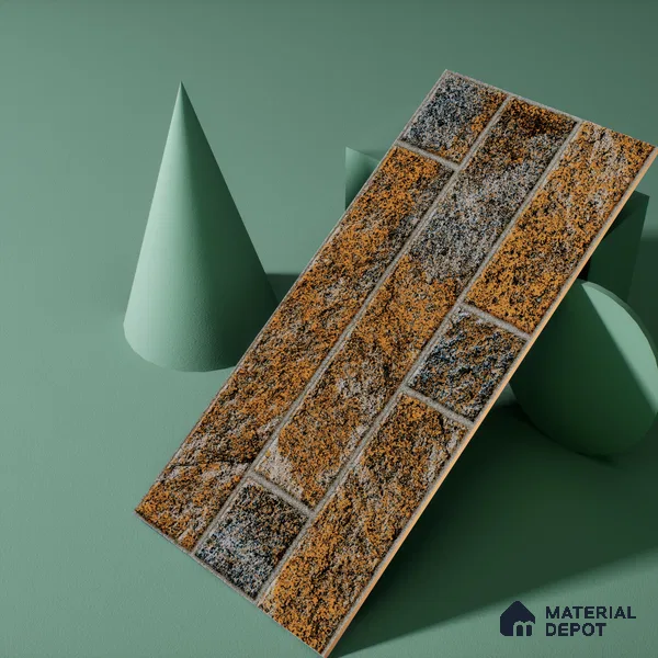 Elevation Wall Tile TL 00069 B Tan Brown 2 ft x 1 ft Punch Matte Finish Vitrified Tile - 9 mm | Suitable For Feature Wall, Boundary Wall, Balcony, Outdoor (Sample)
