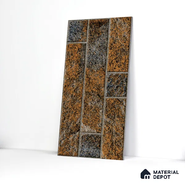 Elevation Wall Tile TL 00069 B Tan Brown 2 ft x 1 ft Punch Matte Finish Vitrified Tile - 9 mm | Suitable For Feature Wall, Boundary Wall, Balcony, Outdoor (Sample)