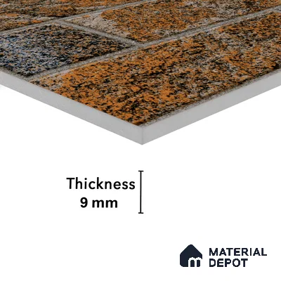 Elevation Wall Tile TL 00069 B Tan Brown 2 ft x 1 ft Punch Matte Finish Vitrified Tile - 9 mm | Suitable For Feature Wall, Boundary Wall, Balcony, Outdoor (Sample)