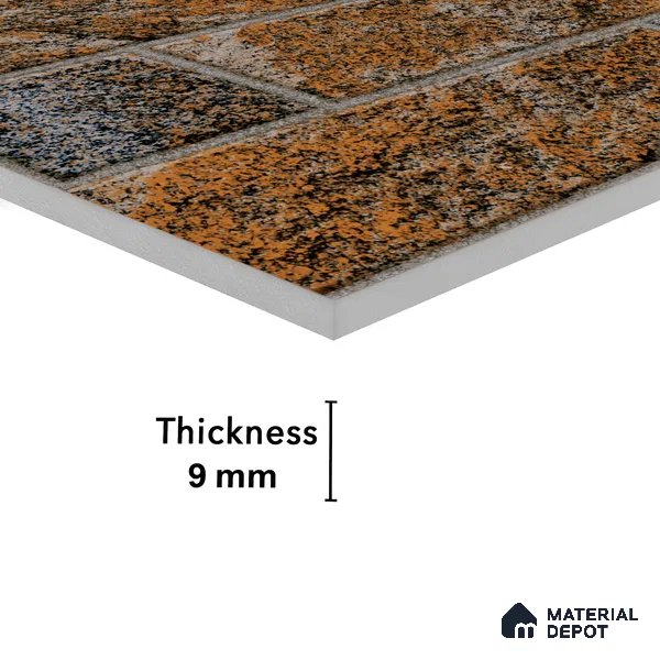 Elevation Wall Tile TL 00069 B Tan Brown 2 ft x 1 ft Punch Matte Finish Vitrified Tile - 9 mm | Suitable For Feature Wall, Boundary Wall, Balcony, Outdoor (Sample)