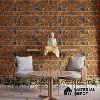 Elevation Wall Tile TL 00069 B Tan Brown 2 ft x 1 ft Punch Matte Finish Vitrified Tile - 9 mm | Suitable For Feature Wall, Boundary Wall, Balcony, Outdoor (Sample)