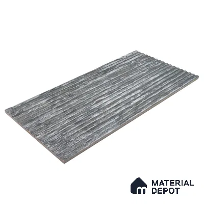 Geometric Textured Wall Cladding Tile TL 00087 Black Linear Strip 2 ft x 1 ft Textured Finish Vitrified Tile - 9 mm | Suitable for Elevation, Exterior Walls, Living Room, Bathroom & Highlighter Wall