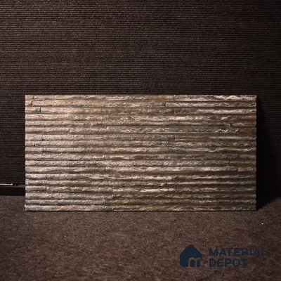 Geometric Textured Wall Cladding Tile TL 00087 Black Linear Strip 2 ft x 1 ft Textured Finish Vitrified Tile - 9 mm | Suitable for Elevation, Exterior Walls, Living Room, Bathroom & Highlighter Wall