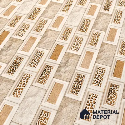 Elevation Wall Tile TL 00084 Brown 2 ft x 1 ft Punch Matte Finish Vitrified Tile - 9 mm | Ideal For Modern Facades, Outdoor Cladding, Feature Wall