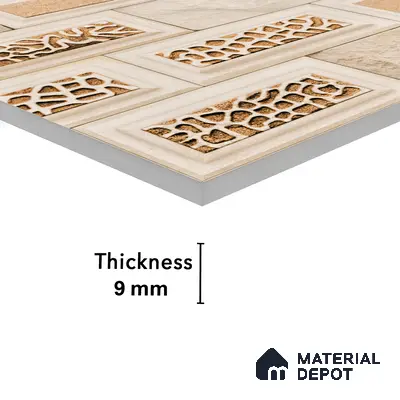 Elevation Wall Tile TL 00084 Brown 2 ft x 1 ft Punch Matte Finish Vitrified Tile - 9 mm | Ideal For Modern Facades, Outdoor Cladding, Feature Wall
