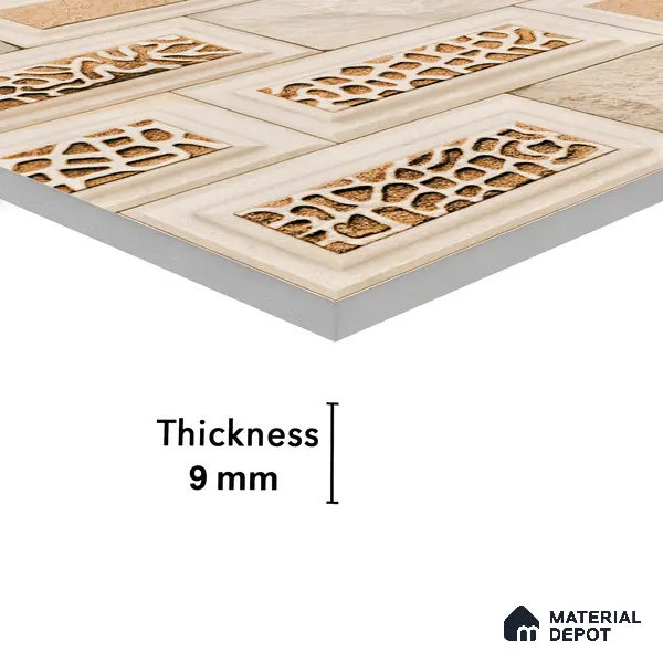 Elevation Wall Tile TL 00084 Brown 2 ft x 1 ft Punch Matte Finish Vitrified Tile - 9 mm | Ideal For Modern Facades, Outdoor Cladding, Feature Wall