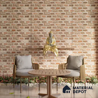 Elevation Wall Tile TL 00084 Brown 2 ft x 1 ft Punch Matte Finish Vitrified Tile - 9 mm | Ideal For Modern Facades, Outdoor Cladding, Feature Wall