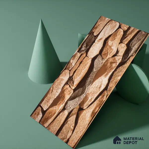 Elevation Wall Tile TL 00089 A Brown 2 ft x 1 ft Punch Matte Finish Vitrified Tile - 9 mm | Ideal For Modern Facades, Outdoor Cladding, Feature Wall