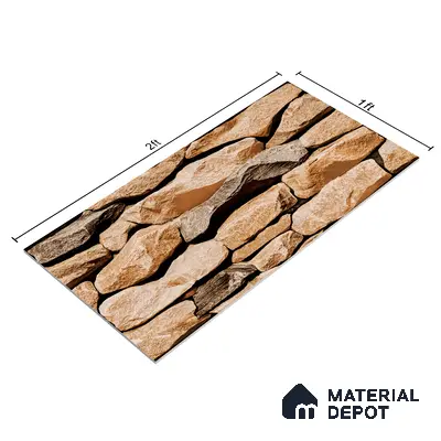Elevation Wall Tile TL 00089 A Brown 2 ft x 1 ft Punch Matte Finish Vitrified Tile - 9 mm | Ideal For Modern Facades, Outdoor Cladding, Feature Wall