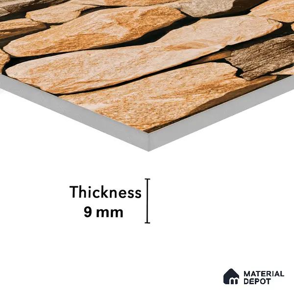 Elevation Wall Tile TL 00089 A Brown 2 ft x 1 ft Punch Matte Finish Vitrified Tile - 9 mm | Ideal For Modern Facades, Outdoor Cladding, Feature Wall
