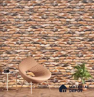 Elevation Wall Tile TL 00089 A Brown 2 ft x 1 ft Punch Matte Finish Vitrified Tile - 9 mm | Ideal For Modern Facades, Outdoor Cladding, Feature Wall