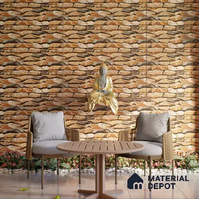 Elevation Wall Tile TL 00089 A Brown 2 ft x 1 ft Punch Matte Finish Vitrified Tile - 9 mm | Ideal For Modern Facades, Outdoor Cladding, Feature Wall