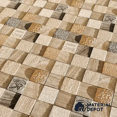 Elevation Wall Tile TL 00078 Brown Latte 2 ft x 1 ft Punch Matte Finish Vitrified Tile - 9 mm | Suitable For Feature Wall, Boundary Wall, Balcony, Outdoor