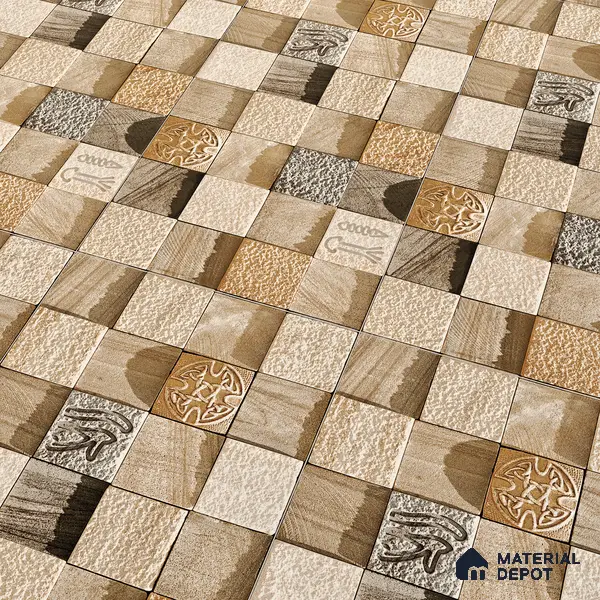 Elevation Wall Tile TL 00078 Brown Latte 2 ft x 1 ft Punch Matte Finish Vitrified Tile - 9 mm | Suitable For Feature Wall, Boundary Wall, Balcony, Outdoor