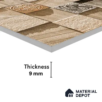 Elevation Wall Tile TL 00078 Brown Latte 2 ft x 1 ft Punch Matte Finish Vitrified Tile - 9 mm | Suitable For Feature Wall, Boundary Wall, Balcony, Outdoor
