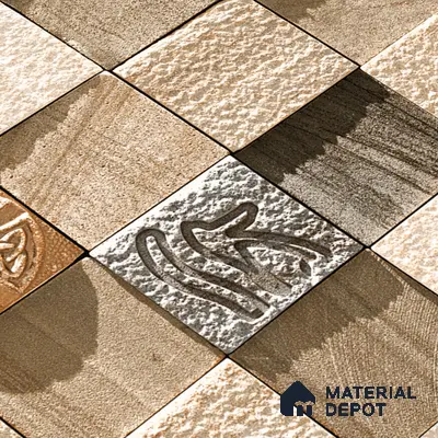 Elevation Wall Tile TL 00078 Brown Latte 2 ft x 1 ft Punch Matte Finish Vitrified Tile - 9 mm | Suitable For Feature Wall, Boundary Wall, Balcony, Outdoor