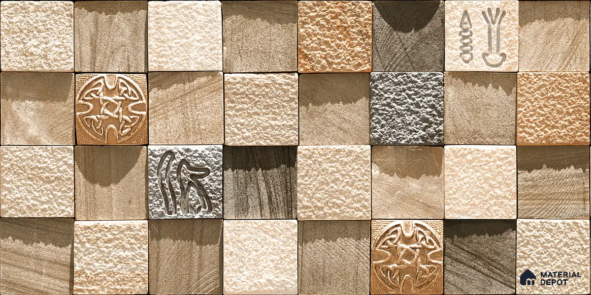 Elevation Wall Tile TL 00078 Brown Latte 2 ft x 1 ft Punch Matte Finish Vitrified Tile - 9 mm | Suitable For Feature Wall, Boundary Wall, Balcony, Outdoor