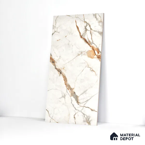 Endless Floor & Wall Tile TL 02942 Butter Cream 1600 x 800 mm Glossy Finish Vitrified Tile - 9 mm | Suitable For Living Room, Bedroom (Sample)