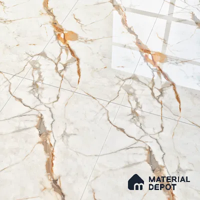 Endless Floor & Wall Tile TL 02942 Butter Cream 1600 x 800 mm Glossy Finish Vitrified Tile - 9 mm | Suitable For Living Room, Bedroom (Sample)